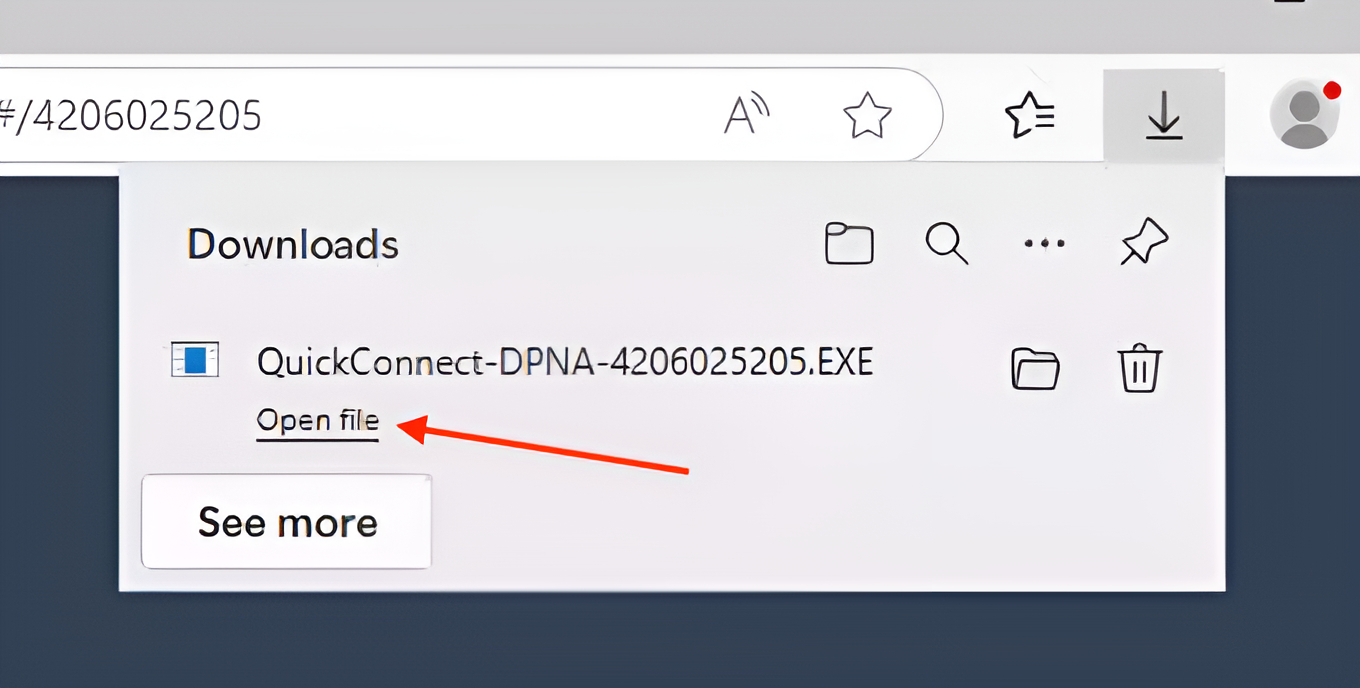 Browser download popup